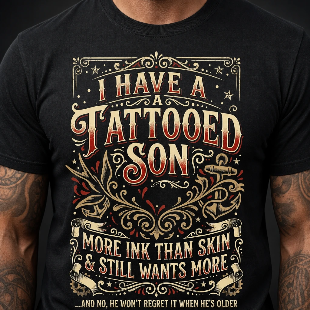 I Have a Tattooed Son t-shirt design